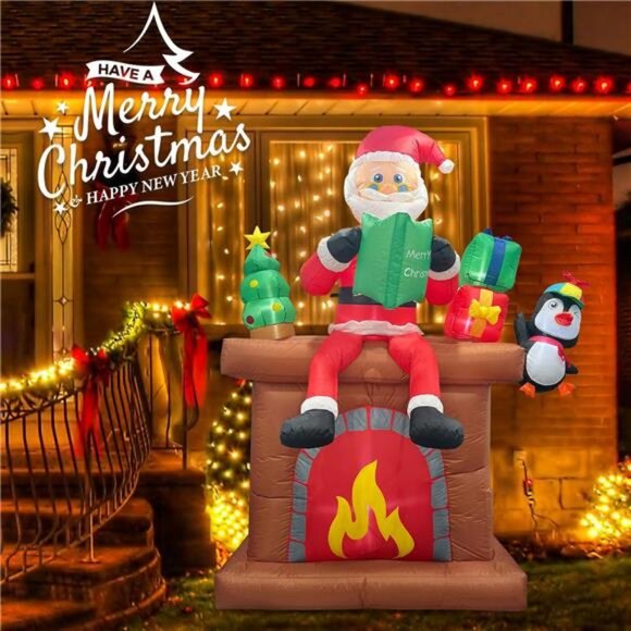 6FT 2024 Christmas Inflatables Outdoor Decorations Blow Up Yard